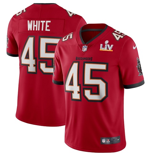 Men's Tampa Bay Buccaneers #45 Devin White Red NFL 2021 Super Bowl LV Limited Stitched Jersey Men's Tampa Bay Buccaneers #45 Devin White Red NFL 2021 Super Bowl LV Limited Stitched Jersey
